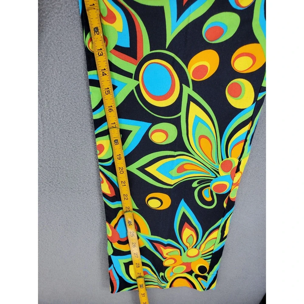 Loudmouth Golf Pants Mens 38x32 Black Psychedelic Floral Retro Mod Stretch Pants